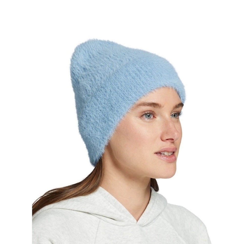 NEW Alpine Design‎ Women's Sky Blue Color Fuzzy Rib Beanie F24
